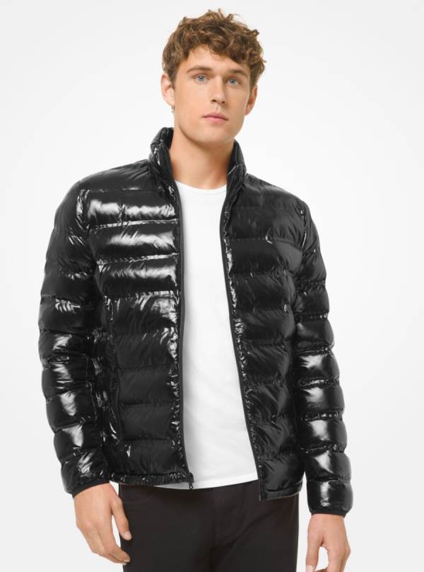 Panske Bundy Michael Kors Quilted Nylon Packable Puffer Čierne - Oblecenie Michael Kors Lacne | GDSLO-6732